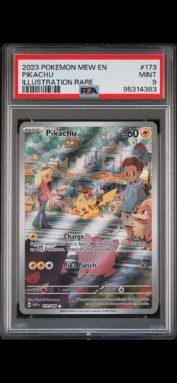 2023 POKEMON MEW EN-151 #173 PIKACHU ILLUSTRATION RARE PSA 9 MINT - Image 1