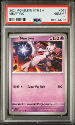 2024 POKEMON SCR EN-STELLAR CROWN #059 MEWTWO PSA 10 - Image 1