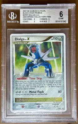 Dialga LV.X DP37 Diamond and Pearl Promos Holo Pokemon Beckett 6 EX-MT - Image 1