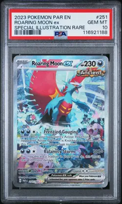 Pokemon PAR EN Roaring Moon ex Special Illustration Rare SIR 251/182 PSA 10 GEM - Image 1