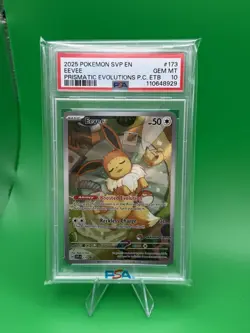 Pokemon Center ETB Promo 2025 SVP Prismatic Evolutions Eevee #173 PSA 10 - Image 1
