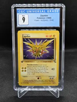 Pokemon Fossil 1st Edition Zapdos 30/62 CGC Mint 9 - Image 1