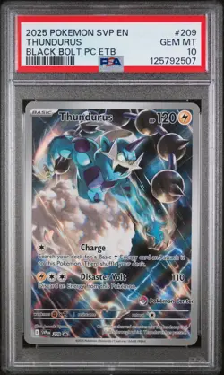 Thundurus Black Bolt ETB Promo Pokemon Center Stamp PSA 10 - Image 1