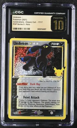 Pokemon - Celebrations 25th - Umbreon Gold Star 17/17 CGC 10 PRISTINE - Image 1