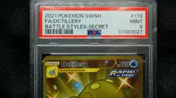 Pokemon Octillery Battle Styles Secret Rare Full Art #178 PSA 9 Mint - Image 2