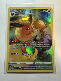 Pokemon Flareon TG01/TG30 Swsh09: Brilliant Stars Trainer Gallery Holo Near Mint - Image 1