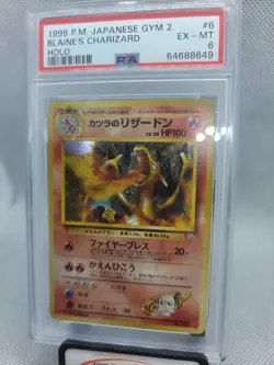 1999 Pokemon Japanese Gym 2 Holo #6 Blaine's Charizard PSA 6 EX-MT - Image 1