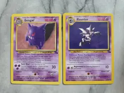Pokemon TCG Vintage Gengar 20/63 Haunter 21/62 Fossil Non- Holo Unlimited - Image 1