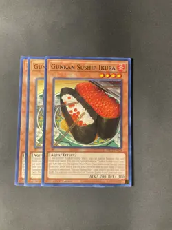 Yugioh! 3x Gunkan Suship Ikura MP22-EN128 Common 1st Ed NM - Image 1