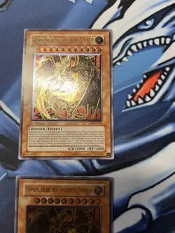 YuGiOh 2004 SOI Uria Harmon Raviel Sacred Beasts Ultimate Rare First Edition 4x - Image 5