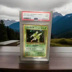 1997 Japanese Jungle Scyther Holo Extrem Rare Vintage Pokemon Card PSA Graded 9 - Image 1