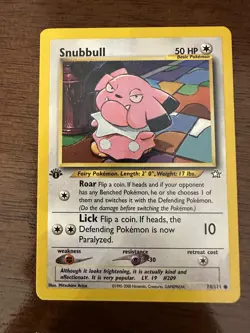Pokemon Card - Snubbull - #74/111 - Neo Genesis - 1st Edition - LP - Image 1