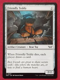Magic The Gathering DUSKMOURN HOUSE OF HORROR FRIENDLY TEDDY artifact card MTG - Image 1