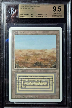 Scrubland BGS 9.5 GEM MINT - Quad 9.5 - Revised 3rd Edition MTG - - Image 1
