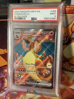 Pokemon TCG Charizard EX Holo Ultra Rare Card 183/165 SV 151 PSA 9 MINT - Image 1