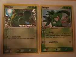 Pokemon Cards Ex Emerald Treecko 70/106 & Ex Crystal Guardians Grovyle 32/100... - Image 1