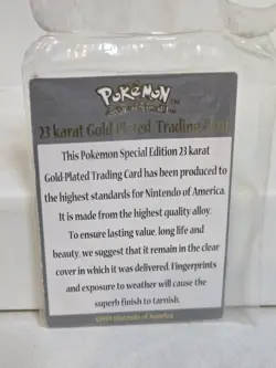 1999 Burger King Pokemon Togepi 23K Gold Plated Trading Card + Poke Ball - Image 3