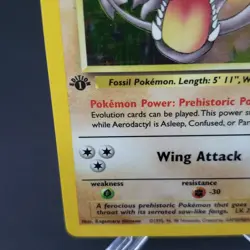 1st Edition Aerodactyl Fossil Prerelease 1/62 Pokemon Card Holo Rare WOTC 1999 - Image 3