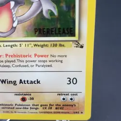 1st Edition Aerodactyl Fossil Prerelease 1/62 Pokemon Card Holo Rare WOTC 1999 - Image 4