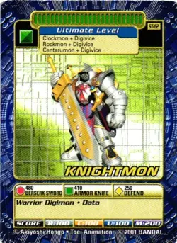 KNIGHTMON 2001 BANDAI DIGIMON CARD # ST-82 ULTIMATE LEVEL - Image 1