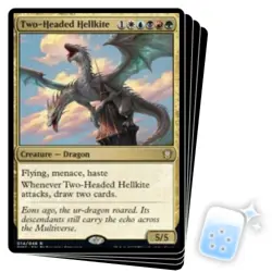 TWO-HEADED HELLKITE X4 Dominaria United: Commander Magic MTG MINT CARD - Image 1