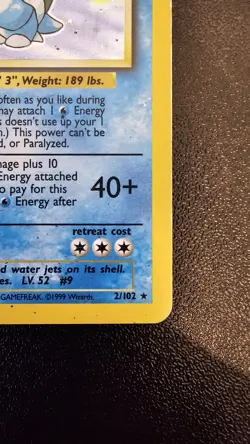 Blastoise 2/102 Holo Rare 1999 Pokemon Unlimited Base Set HP - Image 4