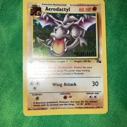 Pokemon Aerodactyl Fossil Prerelease Gold Stamp Promo Cosmos Holo 1/62 NM - Image 1