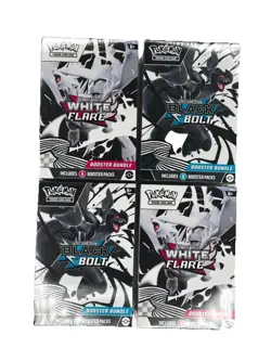 Pokemon Black Bolt and White Flare Booster Bundle Set of 4 Sealed New - Image 1