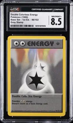 1999 POKEMON (1999) #96/102 DOUBLE COLORLESS ENERGY CGC 8.5 - Image 1