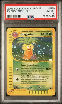 2003 POKEMON AQUAPOLIS #H10 EXEGGUTOR-HOLO PSA 8 SWIRL 🌀 - Image 1