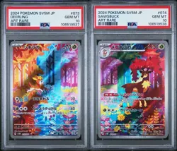 SET 2 PSA 10 Japanese Pokemon Deerling Sawsbuck 073-074/071 sv5M 2024 SEQUENTIAL - Image 1