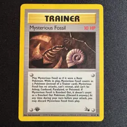 Pokemon Card: Mysterious Fossil 62/62 1st Edition Fossil Set Rare! - Image 1