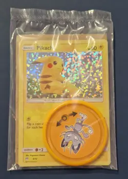 SEALED Pikachu 6/12 McDonalds 2019 Holo Promo Pokemon Card w/ Battle Coin - Image 1