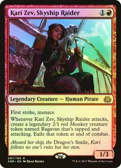 Kari Zev, Skyship Raider - Aether Revolt - FOIL - Rare - Magic The Gathering MTG - Image 1