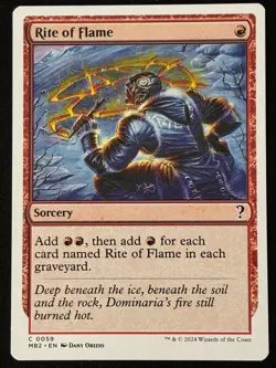 1x MTG Rite of Flame (White Border) - Mystery Booster 2 (MB2) #59 - Magic - Image 1