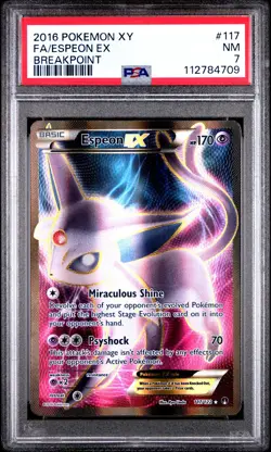2016 POKEMON XY BREAKPOINT ESPEON EX #117 FULL ART PSA 7 NM #112784709 - Image 1