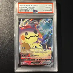 2022 POKEMON SWORD & SHIELD BRILLIANT STARS TG17 FULL ART/MIMIKYU VMAX PSA 10 - Image 1