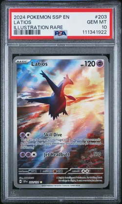 2024 POKEMON SSP EN-SURGING SPARKS ILLUSTRATION RARE #203 LATIOS PSA 10 - Image 1