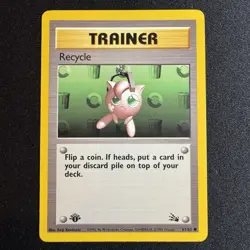 Recycle 61/62 Fossil 1st Edition Pokemon WOTC Common - Image 1