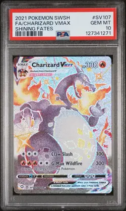 Pokemon Charizard VMAX Shining Fates Full Art #SV107 PSA 10 Gem Mint - Image 1