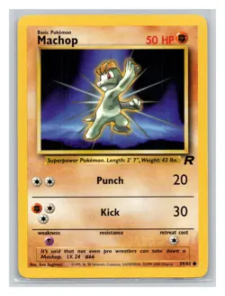 Pokemon TCG Machop 59/82 Team Rocket Unlimited LP - Image 1
