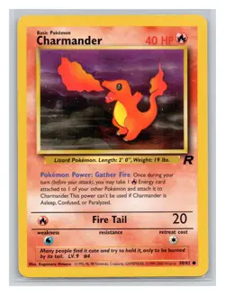 Pokemon TCG Charmander 50/82 Team Rocket Unlimited LP - Image 1
