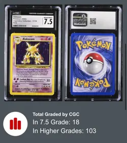 Pokemon Legendary Collection 1/110 Alakazam Holo Rare 2002 CGC 7.5 NEAR MINT+ - Image 1