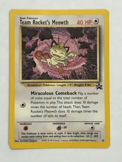Pokemon TCG Team Rockets Meowth Black Star Promo #18 - Image 1