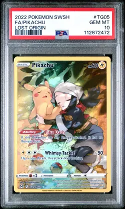 2022 POKEMON SWORD & SHIELD LOST ORIGIN #TG05 FULL ART/PIKACHU PSA 10 - Image 1