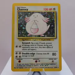 Pokemon TCG - Chansey 3/102 Base Set Holo Rare WOTC 1999 - MP - Image 2
