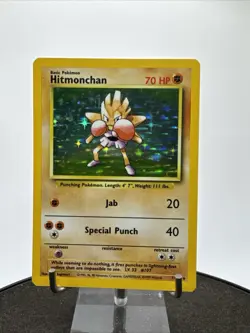 1999 Pokemon Game Base Set Hitmonchan Holo 7/102 - Image 2
