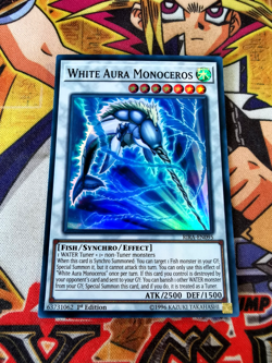 White Aura Monoceros rira-en095 1st Edition (NM+) Super Rare Yu-Gi-Oh! - Image 1