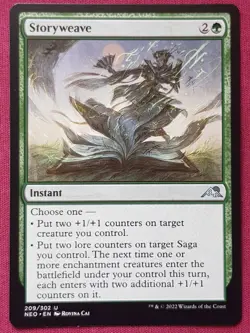 Magic The Gathering KAMIGAWA NEON DYNASTY STORYWEAVE green card MTG - Image 1