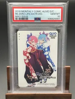 Psa10 Quo Card Re:Zero Rem Ram Telecard Phone Book Cards, Etc. Available - Image 1